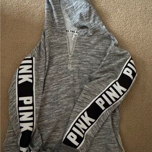 PINK Victoria's Secret Women's Gray Half-Zip Sweater